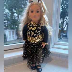 American girl Gold Cheetah Dance outfit
